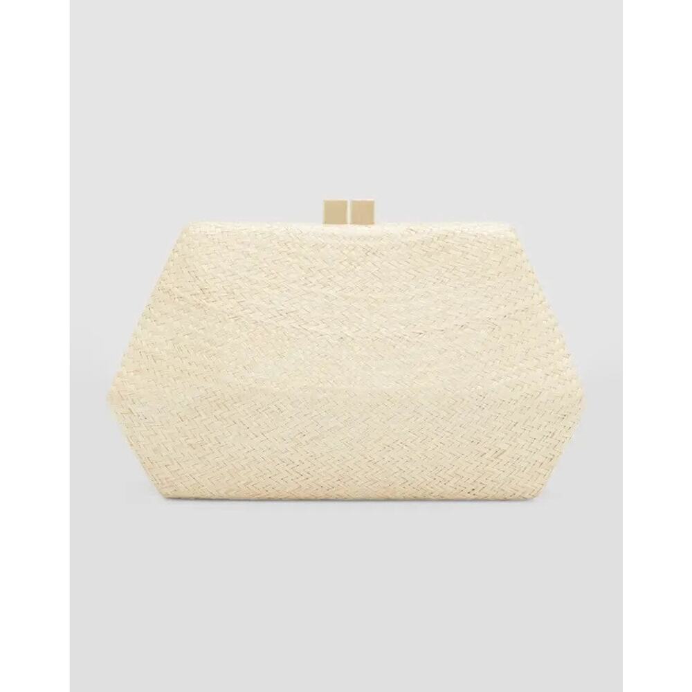 Serpui Blanca Bun Straw Clutch Bag - One Size